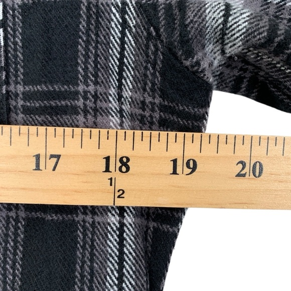 Jachs New York Flannel Shirt Mens Small Black White Plaid Girlfriend Unisex - Picture 3 of 9